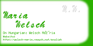 maria welsch business card